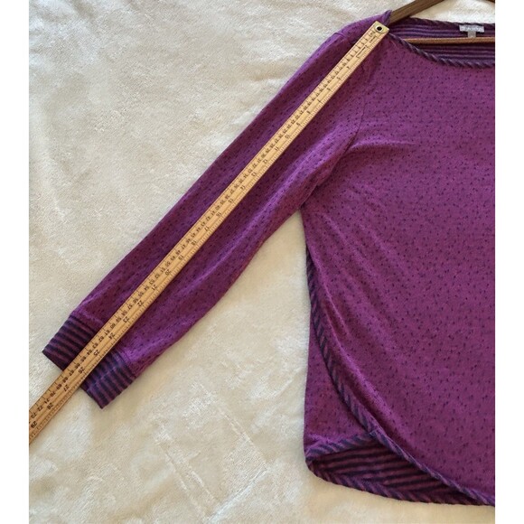 T By Talbots Tee Size 2X Knit Blouse Contrast Trim Dots Boat Neck Athleisure - Picture 9 of 11